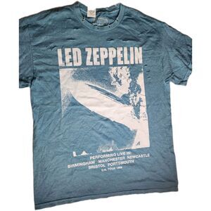 Forever 21 Led Zeppelin U.K. Tour 1989 Distressed Rock Tee Size Unisex SZ M/L